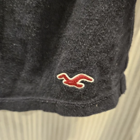 Y2k Hollister Dark Blue Lace Accent Shirt - Picture 3 of 6